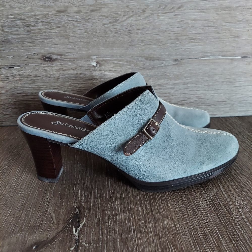 St. John’s Bay Blue Suede Mules 7.5